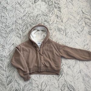 Hollister hoodie, light brown, fleece lined